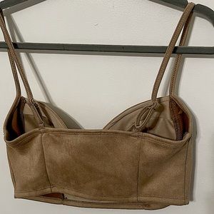 A Blāshe tan medium crop top that will go with any outfit.